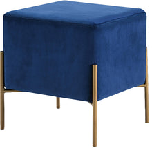 Load image into Gallery viewer, Isla Navy Velvet Ottoman/Stool image
