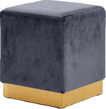 Load image into Gallery viewer, Jax Grey Velvet Ottoman/Stool image
