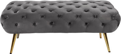 Amara Grey Velvet Bench image