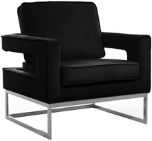 Load image into Gallery viewer, Noah Black Velvet Accent Chair image
