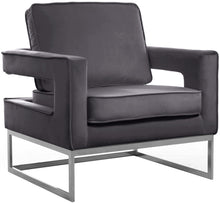 Load image into Gallery viewer, Noah Grey Velvet Accent Chair image
