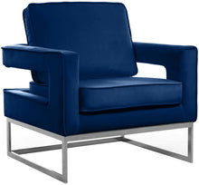 Load image into Gallery viewer, Noah Navy Velvet Accent Chair image
