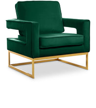 Load image into Gallery viewer, Noah Green Velvet Accent Chair image
