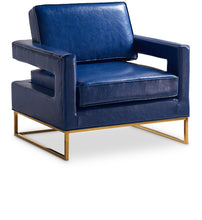 Load image into Gallery viewer, Amelia Navy Faux Leather Accent Chair image
