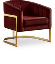 Load image into Gallery viewer, Carter Burgundy Velvet Accent Chair image
