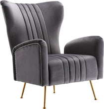 Load image into Gallery viewer, Opera Grey Velvet Accent Chair image

