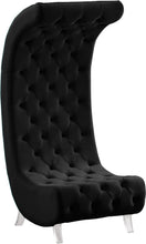 Load image into Gallery viewer, Crescent Black Velvet Accent Chair image
