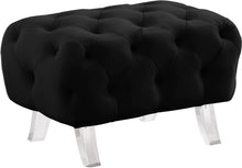 Load image into Gallery viewer, Crescent Black Velvet Ottoman image
