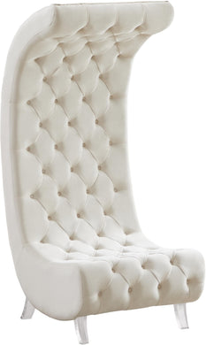 Crescent Cream Velvet Accent Chair image