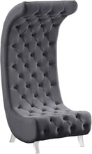Load image into Gallery viewer, Crescent Grey Velvet Accent Chair image
