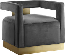 Load image into Gallery viewer, Armani Grey Velvet Accent Chair image
