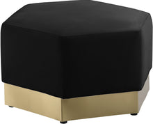 Load image into Gallery viewer, Marquis Black Velvet Ottoman image
