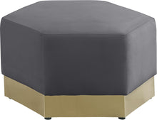 Load image into Gallery viewer, Marquis Grey Velvet Ottoman image
