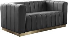 Load image into Gallery viewer, Marlon Grey Velvet Loveseat image
