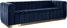 Load image into Gallery viewer, Marlon Navy Velvet Sofa image
