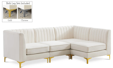 Alina Cream Velvet Modular Sectional image