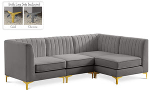 Alina Grey Velvet Modular Sectional image