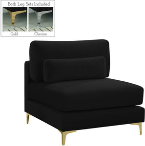 Julia Black Velvet Modular Armless Chair image