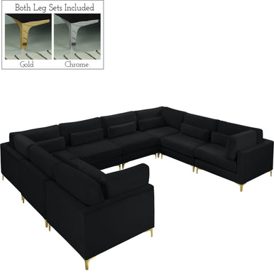 Julia Black Velvet Modular Sectional (8 Boxes) image