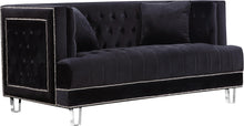 Load image into Gallery viewer, Lucas Black Velvet Loveseat image
