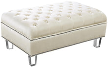 Load image into Gallery viewer, Lucas Cream Velvet Ottoman image
