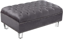 Load image into Gallery viewer, Lucas Grey Velvet Ottoman image
