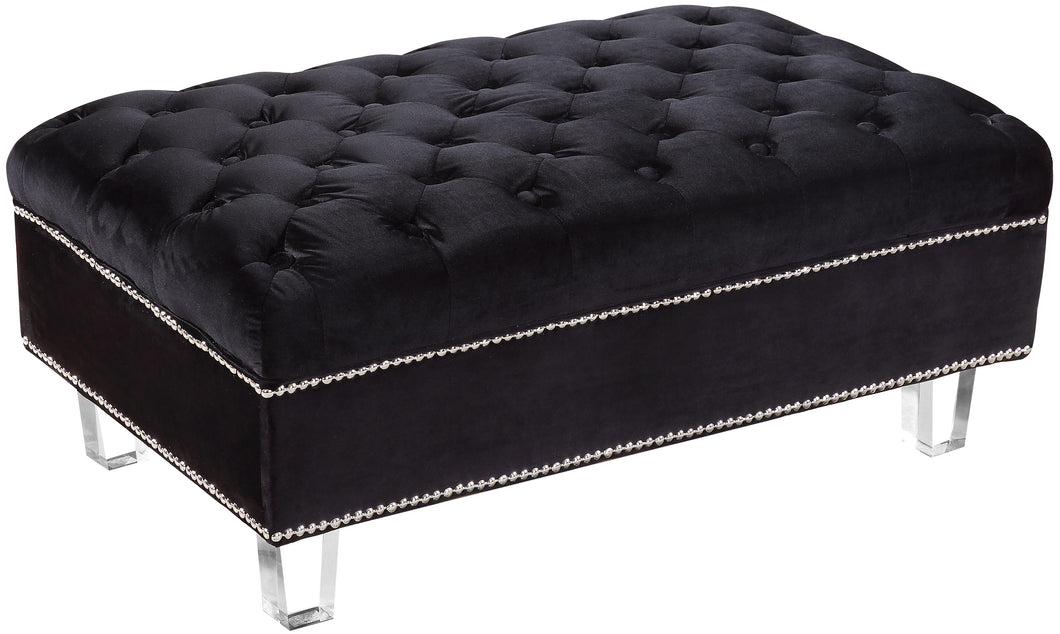 Lucas Black Velvet Ottoman image