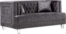 Load image into Gallery viewer, Lucas Grey Velvet Loveseat image
