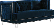 Load image into Gallery viewer, Lucas Navy Velvet Loveseat image
