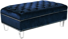 Load image into Gallery viewer, Lucas Navy Velvet Ottoman image
