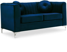 Load image into Gallery viewer, Isabelle Navy Velvet Loveseat image
