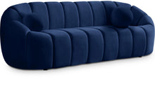 Load image into Gallery viewer, Elijah Navy Velvet Sofa image
