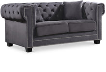 Load image into Gallery viewer, Bowery Grey Velvet Loveseat image
