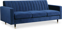 Load image into Gallery viewer, Lola Navy Velvet Sofa image
