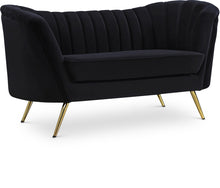 Load image into Gallery viewer, Margo Black Velvet Loveseat image
