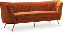 Load image into Gallery viewer, Margo Cognac Velvet Sofa image
