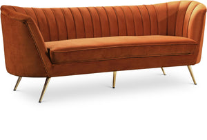 Margo Cognac Velvet Sofa image