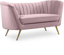 Load image into Gallery viewer, Margo Pink Velvet Loveseat image
