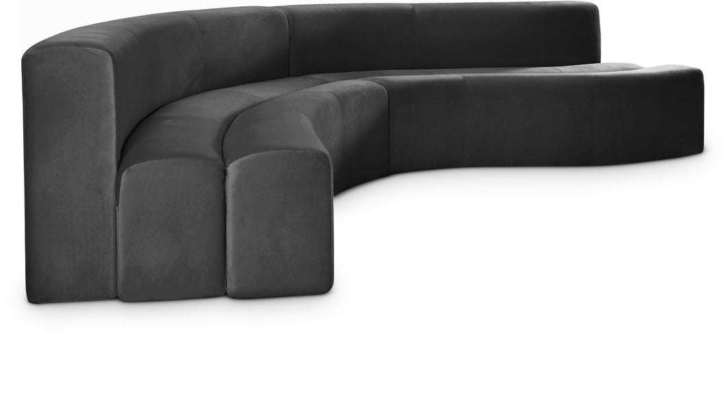 Curl Grey Velvet 2pc. Sectional image