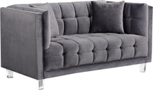 Load image into Gallery viewer, Mariel Grey Velvet Loveseat image
