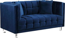 Load image into Gallery viewer, Mariel Navy Velvet Loveseat image
