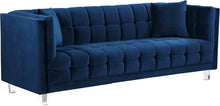 Load image into Gallery viewer, Mariel Navy Velvet Sofa image
