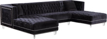 Load image into Gallery viewer, Moda Black Velvet 3pc. Sectional image
