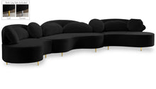 Load image into Gallery viewer, Vivacious Black Velvet 3pc. Sectional (3 Boxes) image
