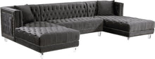 Load image into Gallery viewer, Moda Grey Velvet 3pc. Sectional image
