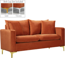 Load image into Gallery viewer, Naomi Cognac Velvet Loveseat image
