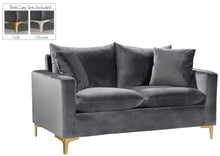Load image into Gallery viewer, Naomi Grey Velvet Loveseat image
