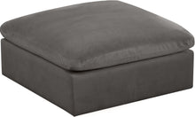 Load image into Gallery viewer, Cozy Grey Velvet Ottoman image

