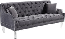 Load image into Gallery viewer, Roxy Grey Velvet Sofa image
