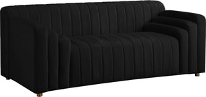 Naya Black Velvet Loveseat image